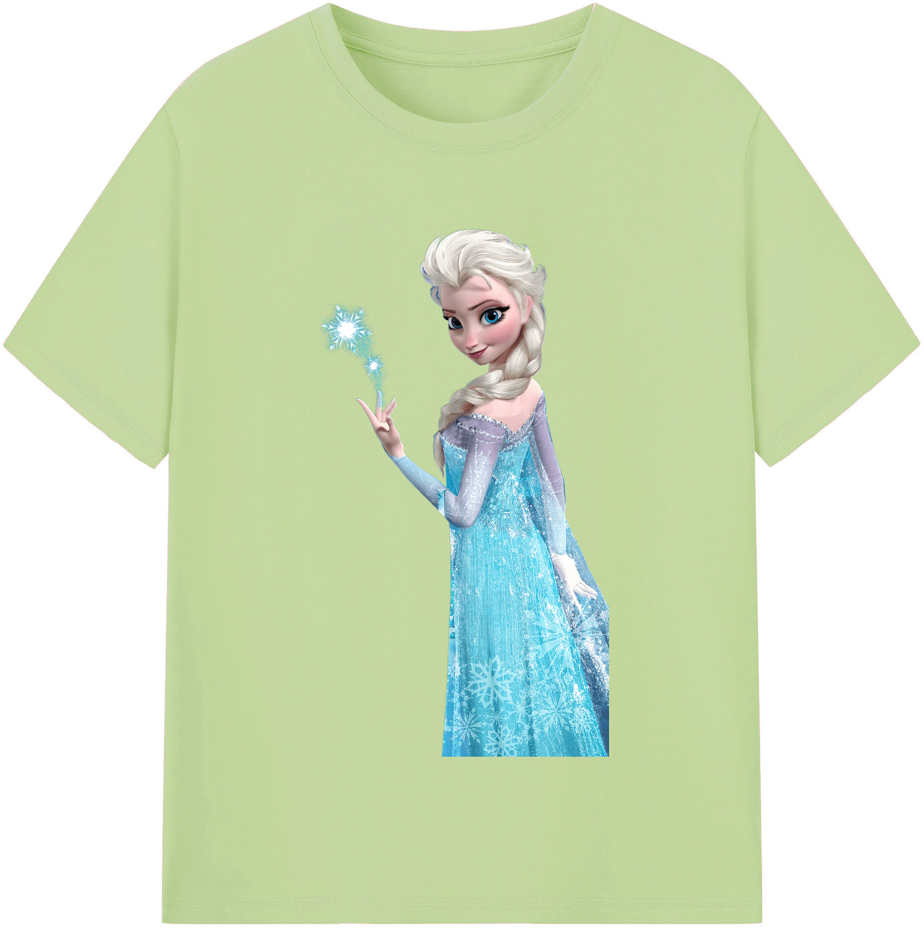 （画像用） アナと雪の女王 アンナ エルサ Frozen Anna Elsa 綿100％半袖Tシャツ（フロントプリント）